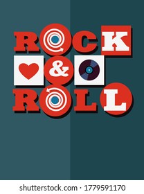 musical vector poster design. Rock'n'roll music