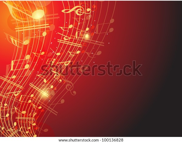 Musical Wave Background Shiny Musical Notes Stock Vector Royalty Free