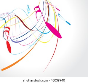 Musical wave line of musical notes, vector illustration