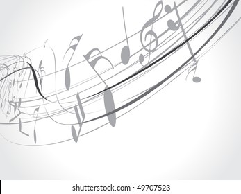 Musical wave line of musical notes, vector illustration