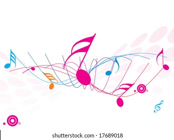 Musical wave of musical notes