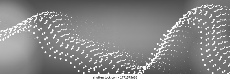Musical wave on a gray background with fog. Vector illustration eps 10.