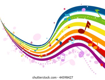 Musical Wave in Rainbow Colors - Vector