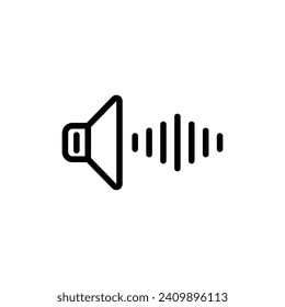 Musical Waves and Acoustic Line Icon. Sound and Audio Icon in Black and White Color.