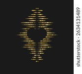 Musical waves in the shape of a heart in the background. Modern vector illustration