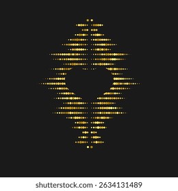 Musical waves in the shape of a heart in the background. Modern vector illustration