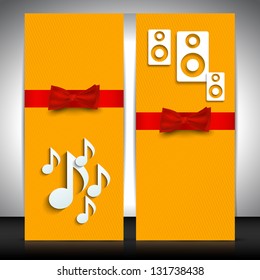 Musical website banner set. EPS 10.
