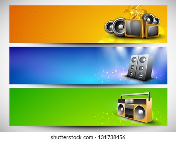 Encabezado musical del sitio web o conjunto de banners. EPS 10.