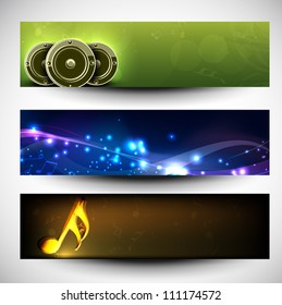 Musical website headers or banners. EPS 10.