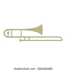 musical wind instruments trombone, color isolated vector illustration