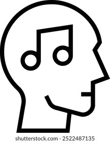 musicality icon. Thin linear style design isolated on white background