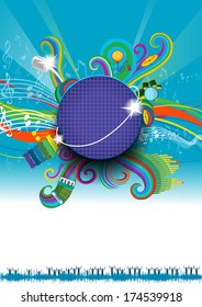 Music/Audio/Disco Background - Illustration