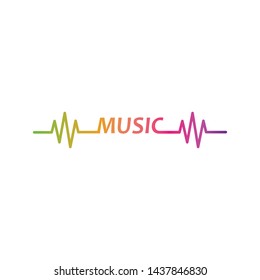 music,equaizer and sound effect ilustration logo vector icon template