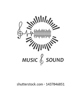 music,equaizer and sound effect ilustration logo vector icon template