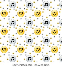 Music-hart Emojis abstract Background pattern