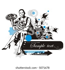Musician background series, vector illustration with place for your text.