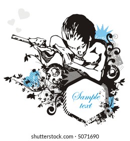 Musician background series, vector illustration with place for your text.