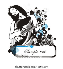 Musician background series, vector illustration with place for your text.