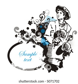 Musician background series, vector illustration with place for your text.