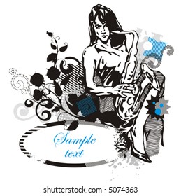 Musician background series, vector illustration with place for your text.
