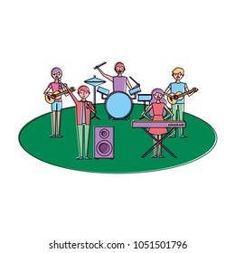 musician band concert people with instruments