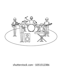 musician band concert people with instruments