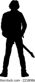 Musician Black and White Vector Illustration