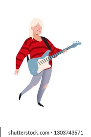 Musician. Character illustration isolated on white background. People vector illustration in a flat style.