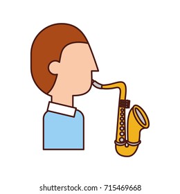 musician character saxophone jazz music festival