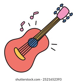 Ilustração de Doodle de Músico - Violão