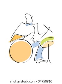 Musician with  drum.  Look through my portfolio to find more images of the same series