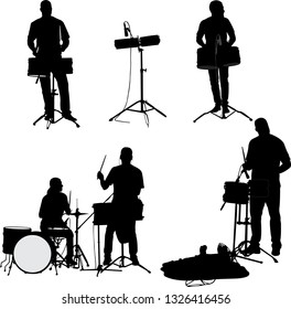 Musician Drummer Silhouette Vector Stock Vector (Royalty Free ...