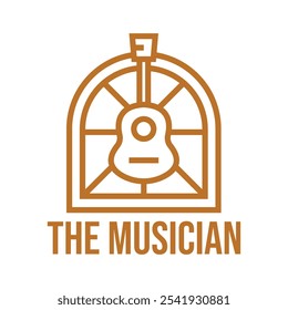 the musician flat minimalist logo design