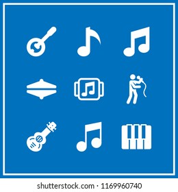 musician icon. 9 musician vector set. music player, spanish guitar, singer and banjo icons for web and design about musician theme