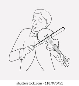 Musician icon line element. Vector illustration of musician icon line isolated on clean background for your web mobile app logo design.
