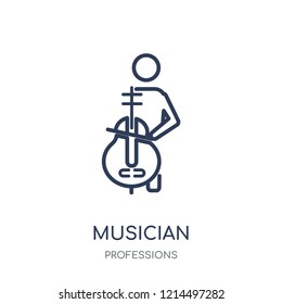 Musician icon. Musician linear symbol design from Professions collection. Simple outline element vector illustration on white background.
