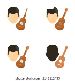 musician icon on white background, vector illustration