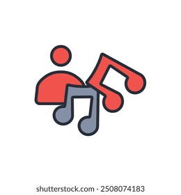 musician icon. vector.Editable stroke.linear style sign for use web design,logo.Symbol illustration.