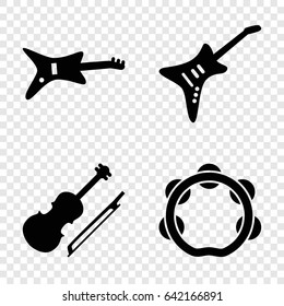 Musician icons set. set of 4 musician filled icons such as guitar, violin