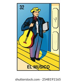 LA CARTA DEL MÚSICO DEL JUEGO DE LOTERÍA MEXICANO