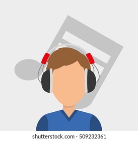 Musician listening melody icon vector illustration graphic design