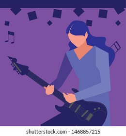 musician man electric guitar playing