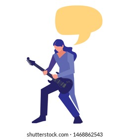 musician man electric guitar playing