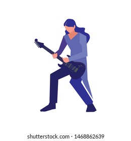 musician man electric guitar playing