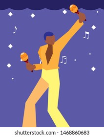 musician man maracas playing music