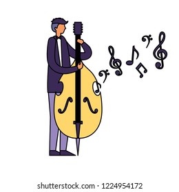 musician man playing cello instrument