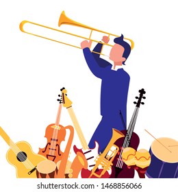 musician man playing instruments music