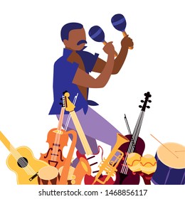 musician man playing instruments music