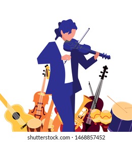 musician man playing instruments music