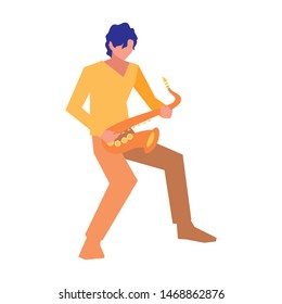 musician man saxophone playing music